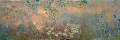 アイリスのある睡蓮の池 作： Claude Monet