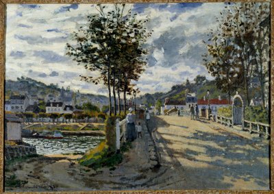 Le pont de Bougival クロード・モネ(1840-1926)の絵画 1869 Sun.0,63x0,91 m マンチェスターカリアー・ギャラリー・オブ・アート 作： Claude Monet