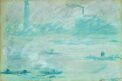 ロンドン、テムズ川のボート。ロンドン、テムズ川のボート、1901 作： Claude Monet