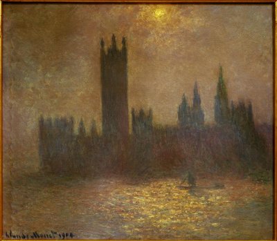ロンドン、議会、霧の中の太陽の効果（Lon 作： Claude Monet
