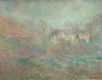 崖、霧の家 作： Claude Monet