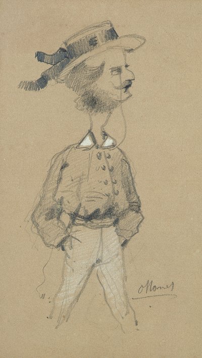 ボート乗りの帽子の男、1857 作： Claude Monet