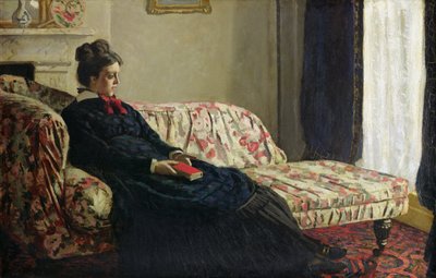 瞑想、またはソファの上のマダムモネ、1871年頃（キャンバスに油彩） 作： Claude Monet