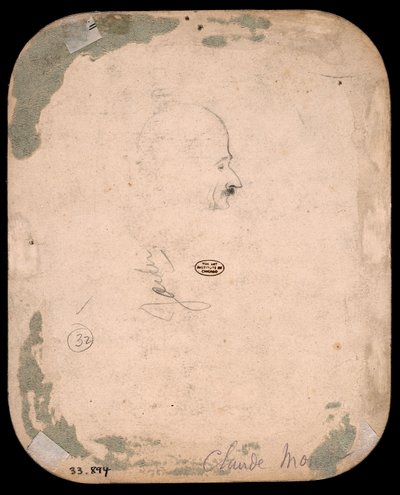 モネ - 男性の横顔のスケッチ（裏面） 1855-56年 1933.894 作： Claude Monet
