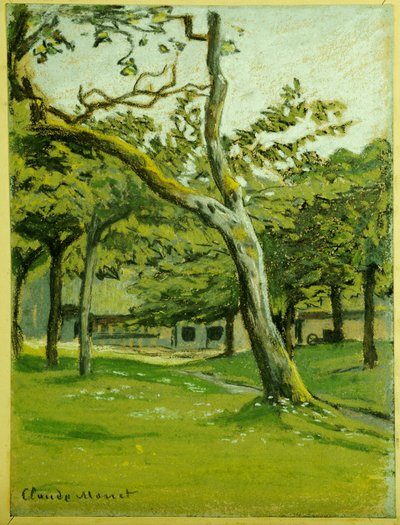 木の下のノルマンディー農場 作： Claude Monet