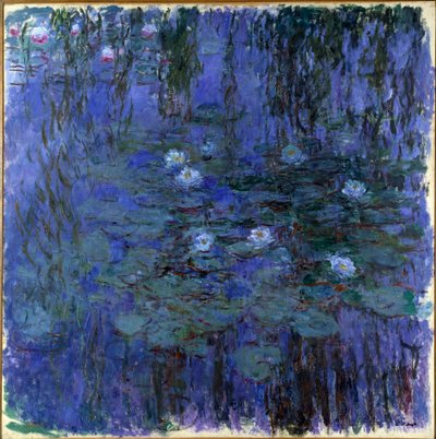 Nympheas bleu クロード・モネ（1840-1926）の絵画 1916 Sun.2x2 m パリ、オルセー美術館 作： Claude Monet