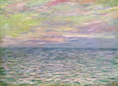 公海上、プールビルの夕日。フルシーの日没、1882年 作： Claude Monet