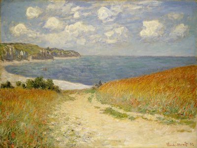 1882年、プールビルの小麦の小道 作： Claude Monet