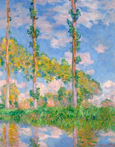 太陽の下のポプラ、1891 作： Claude Monet