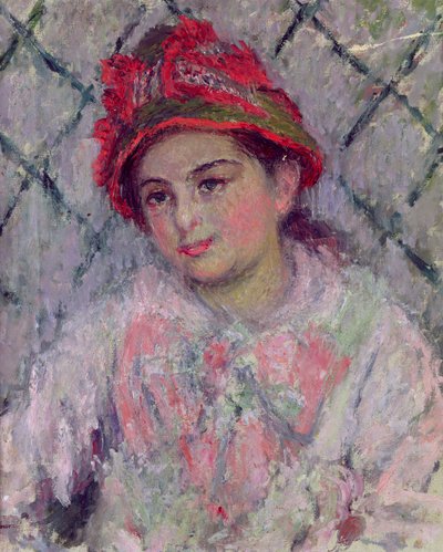1880年頃の少女としてのブランシュホシェド（1864-1947）の肖像 作： Claude Monet