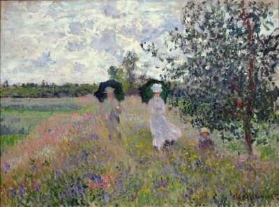 Argenteuil近くの遊歩道 作： Claude Monet