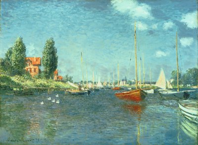 赤いボート、アルジャントゥイユ、1875 作： Claude Monet