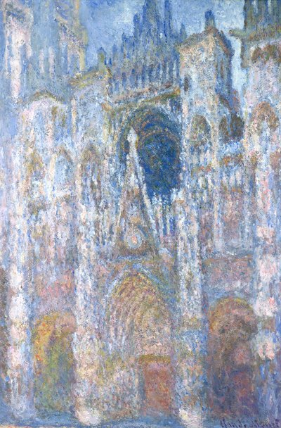ルーアン大聖堂、ブルーハーモニー、朝の陽光、1894 作： Claude Monet