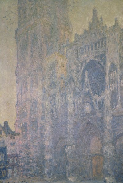 ルーアン大聖堂、白の調和、朝の光、1894 作： Claude Monet