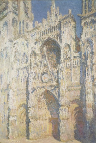 太陽がいっぱいのルーアン大聖堂：ブルーとゴールドの調和、1894 作： Claude Monet