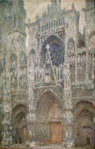ルーアン大聖堂、ポータル、灰色の時間、灰色のハーモニー 作： Claude Monet