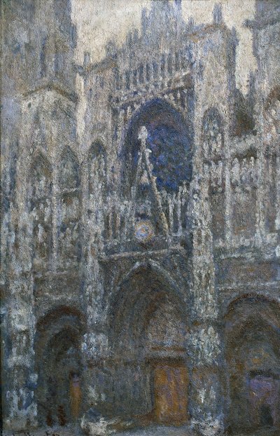 ルーアン大聖堂、ポータル、灰色の天気 作： Claude Monet
