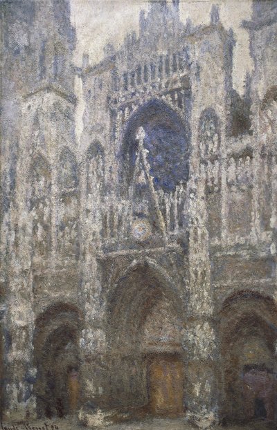 ルーアン大聖堂、西のポータル、グレーのハーモニー、1894 作： Claude Monet