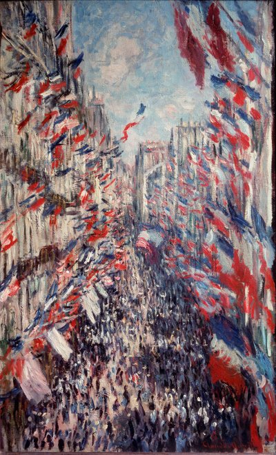 パリのモントルグイユ通り 作： Claude Monet