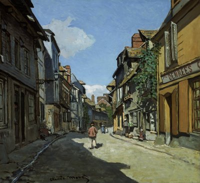 Rue de la Bavole、オンフルール 作： Claude Monet