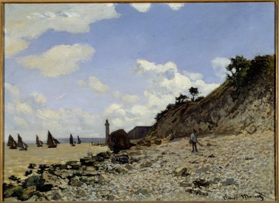 オンフルールの海辺 クロード・モネ（1840-1926）の絵画 1864-1866年 ロサンジェルス。カントリー・ミュージアム・オブ・アート - オンフルールの海辺。クロード・モネ（1840-1926）の絵画 作： Claude Monet