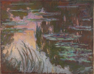 夕方の光の中でスイレン。 1907年頃 作： Claude Monet
