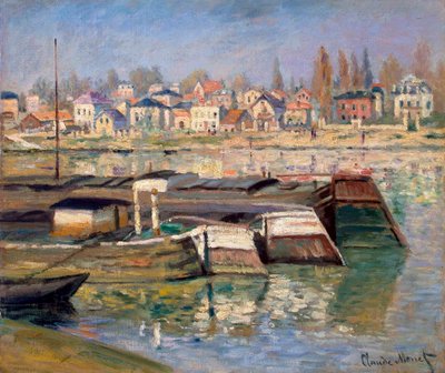 アニエールのセーヌ川、1873年。 作： Claude Monet