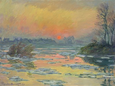 セーヌ川に沈む夕日（Coucher de Soleil sur la Seine）。 1880 作： Claude Monet