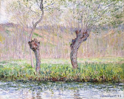 春、柳、1885 作： Claude Monet