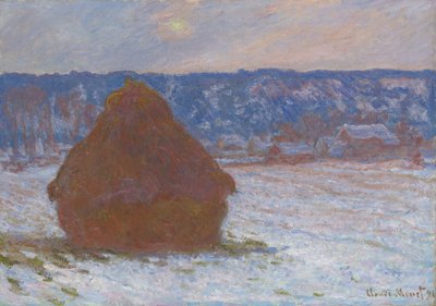 スタック・オブ・ウィート（雪の影響、曇りの日） 作： Claude Monet