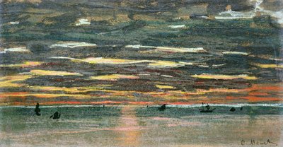 海に沈む夕日 作： Claude Monet