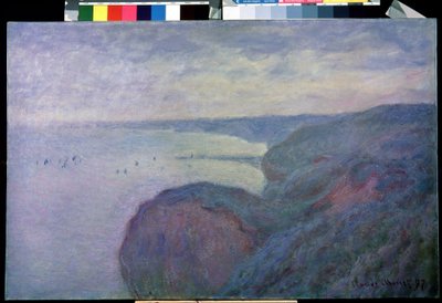 ディエップ近くの崖の上。 クロード・モネ (1840-1926) の絵画 作： Claude Monet