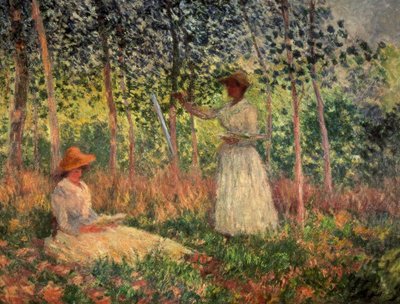 スザンヌ読書とブランシュ絵画 作： Claude Monet