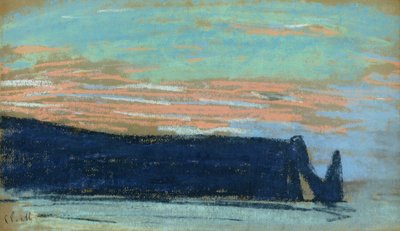 エトルタの崖、1885年頃（パステル） 作： Claude Monet
