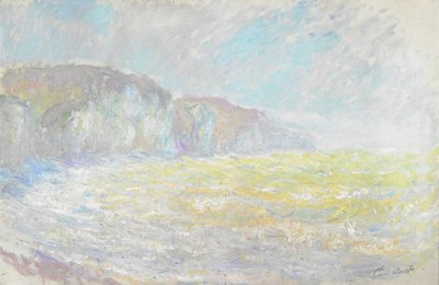 プールヴィルの断崖、荒波 作： クロード・モネ