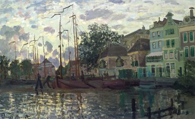 Zaandamのダム、夕方 作： Claude Monet