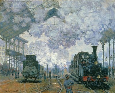 サンラザール駅：電車の到着、1877 作： Claude Monet