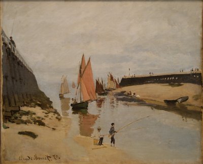 トルヴィルの港 - クロード・モネ（1840-1926）の絵画 - 1870 - 油彩・キャンバス - 54x65,7 - Szepmuveszeti Muzeum, Budapest 作： Claude Monet