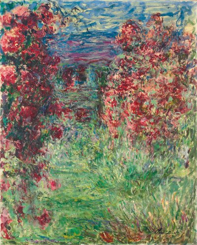 バラの下のジヴェルニーの家。バラの家、1925年 作： Claude Monet