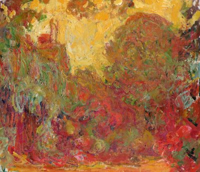 ローズガーデンから見た家、1922年から24年 作： Claude Monet