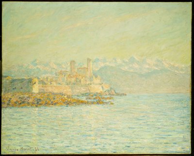 アンティーブのオールドフォート（キャンバスに油彩） 作： Claude Monet