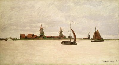 ザーンダムのアウターハーバー、1871 作： Claude Monet