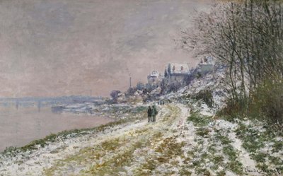 エピネイへの道、雪の効果、1875 作： Claude Monet