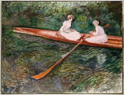 ピンクの手漕ぎボート 作： Claude Monet