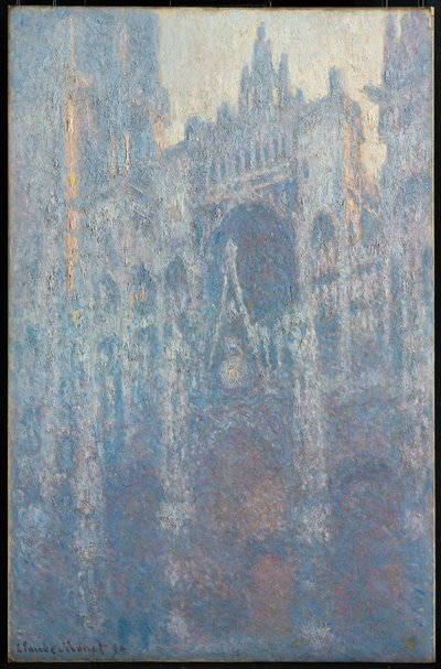 朝の光でルーアン大聖堂のポータル 作： Claude Monet