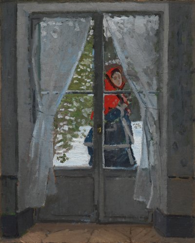 赤いハンカチ、c。 1868-73。 作： Claude Monet