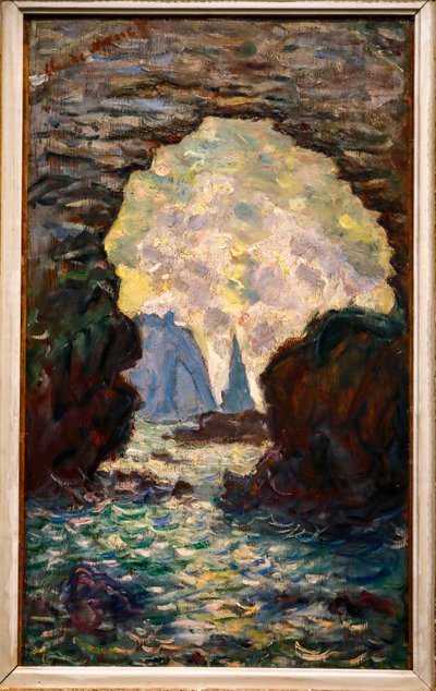 ポルト・ドーモンから見た岩針 作： Claude Monet