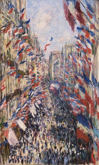 パリのモントルグイユ通り 作： Claude Monet