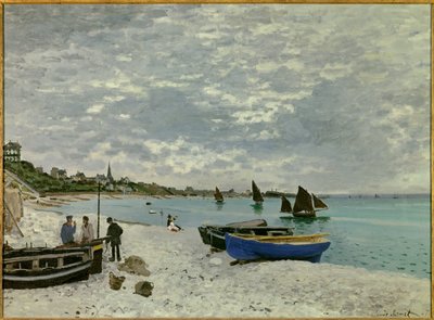 サント・アドレスのビーチ 作： Claude Monet