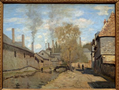 ロベックの小川にはルーエンがある。クロード・モネ（1840-1926）の絵画 作： Claude Monet